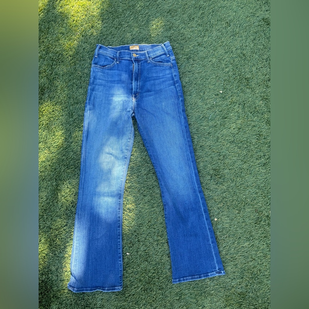 MOTHER Straight Leg Jeans in Medium Blue